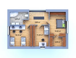 PŮDORYS - DŮM NA KLÍČ 36 - Zděný dům na klíč 36 - Dřevostavba na klíč 36 - Rodinný dům na klíč 36 - Nízkoenergetický dům na klíč 36